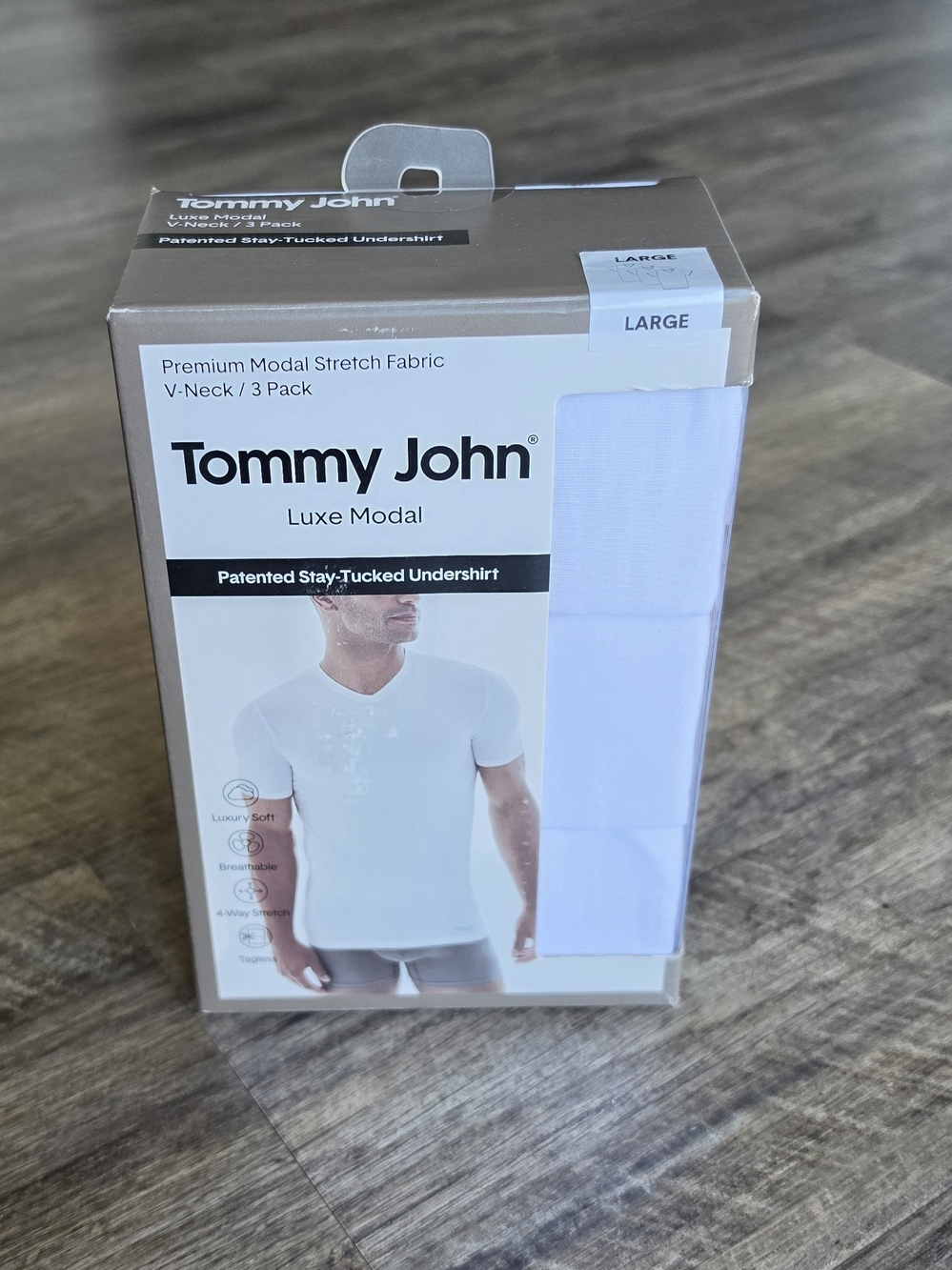 3 Pk NEW Tommy John Luxe Modal V-Neck Undershirts - White